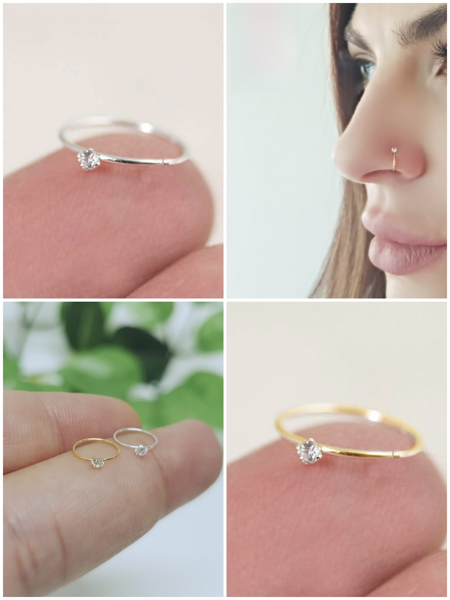 Naak Ki Bali - Traditional Bridal Nose Ring Silver and Golden