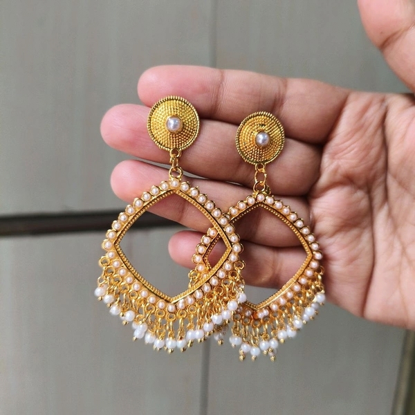 Royal Bahubali Oxidized Jhumka - Antique Silver Rounded