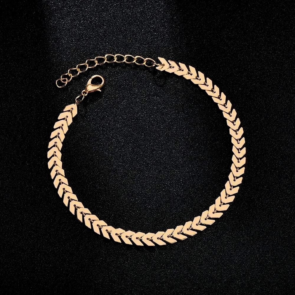New Horizons Butterfly Payal Fish Bone Anklet Pazeb Stylish Foot Jewelry Women Anklet Girls Anklet Fashion Payal Elegant Anklet Jewelry Modern Stylish Pazeb Butterfly Anklet Party Wear Style Anklet Daily Wear Anklet Bridal Payal Wedding Anklet - Golden
