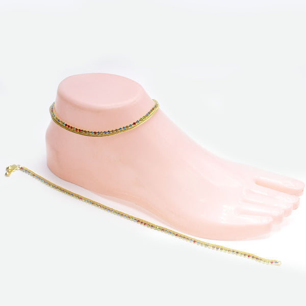 Premium Style Anklet Bracelet Golden Silver Payal Pazeb Ethnic Foot Jewelry Adjustable Chain Traditional Anklet For Women Girls Stylish Foot Accessory Party Wedding Jewelry Gift Stylish Fashion Payal Anklets