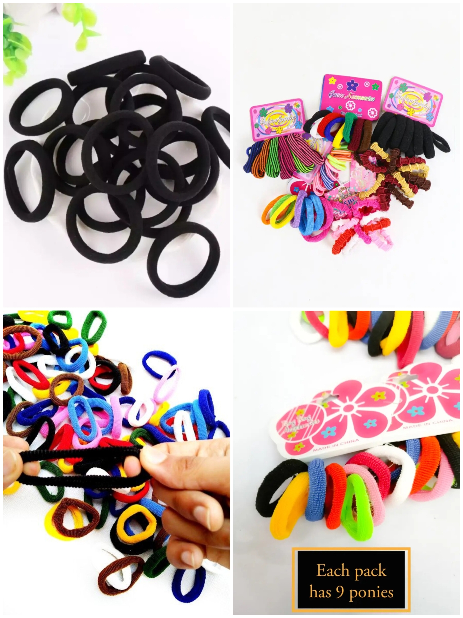 "60 Pieces Hair Bands for Girls Women Babies Kids Elastic Hair Ties Ponytail Holders School Hair Styling Accessories Colorful Rubber Bands Scrunchies Pack Multi Color Hair Bands for Girls Women Babies Kids Elastic Hair Ties Ponytail Holders - 60 pcs Hair Tiess
