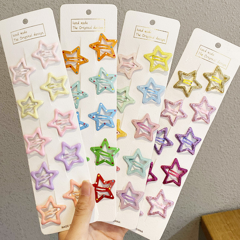 10 Pieces Star Hair Clips Pins Metal Hair Clips Pins Set Stylish Hairpins For Girls Women Shiny Hair Styling Accessories Hair Styling Clips For Party School College Office Daily Wear Hair Jewelry Pack Modern Stylish Strong Grip Hair Clips Pins - 10 Pcs Star Clips