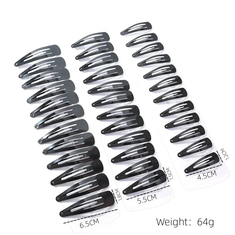 12 Pieces Black Hair Clips Pins Set Small Medium Large Size TikTak Snap Clips For Girls Women And Kids Premium Style Hair Pins Clips Stylish Hair Styling Accessories For Everyday Use School Office Party Wear Style Strong Grip Non Slip Hair - 12 PCs Hair Clips