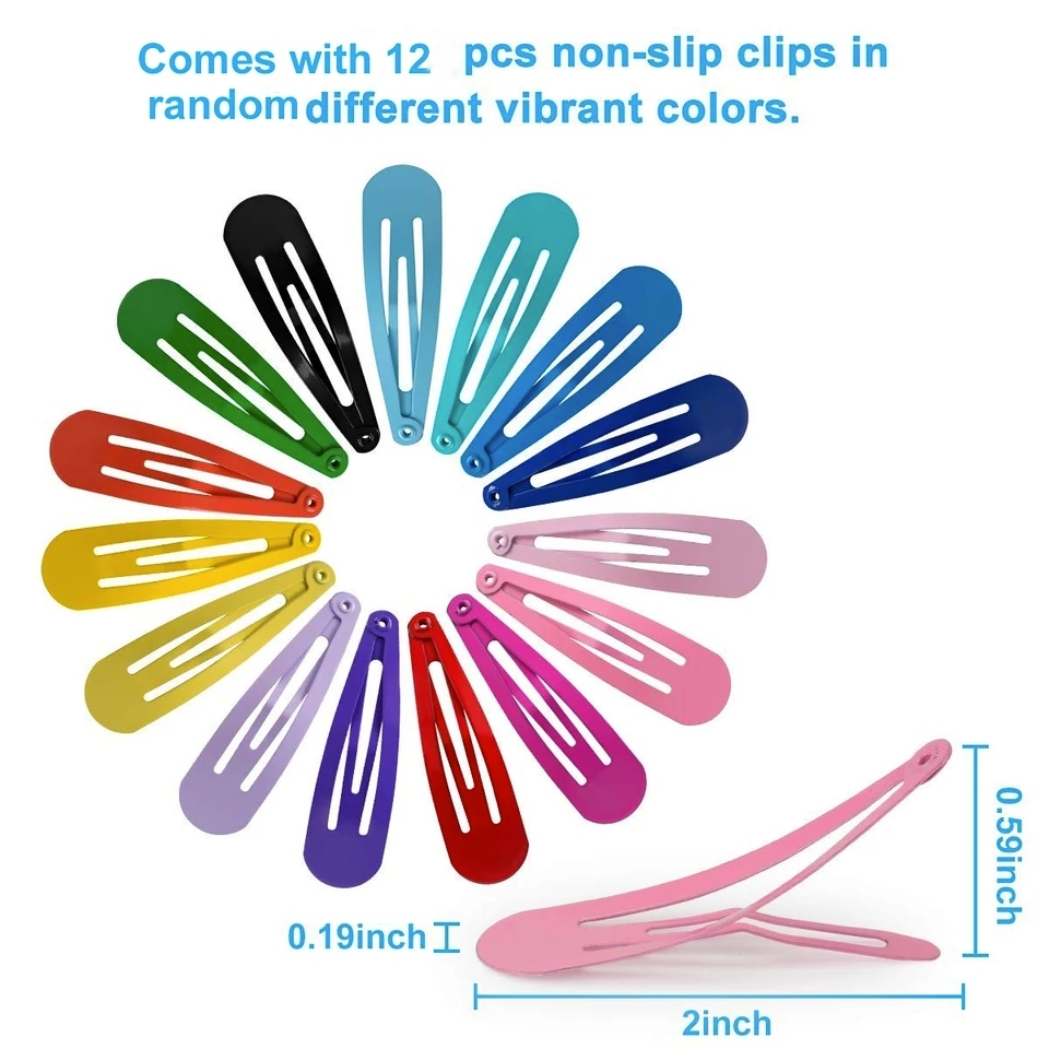 12 Pieces Hair Clips Pins For Girls Multi Color & Black Shade Snap Clips Stylish Hair Styling Accessories Kids Hair Clips Pins Women Hair Clips Pins Metal Hair Snap Pins Fashion Hair Clips Pins For Everyday Use School College Party Hair Clips