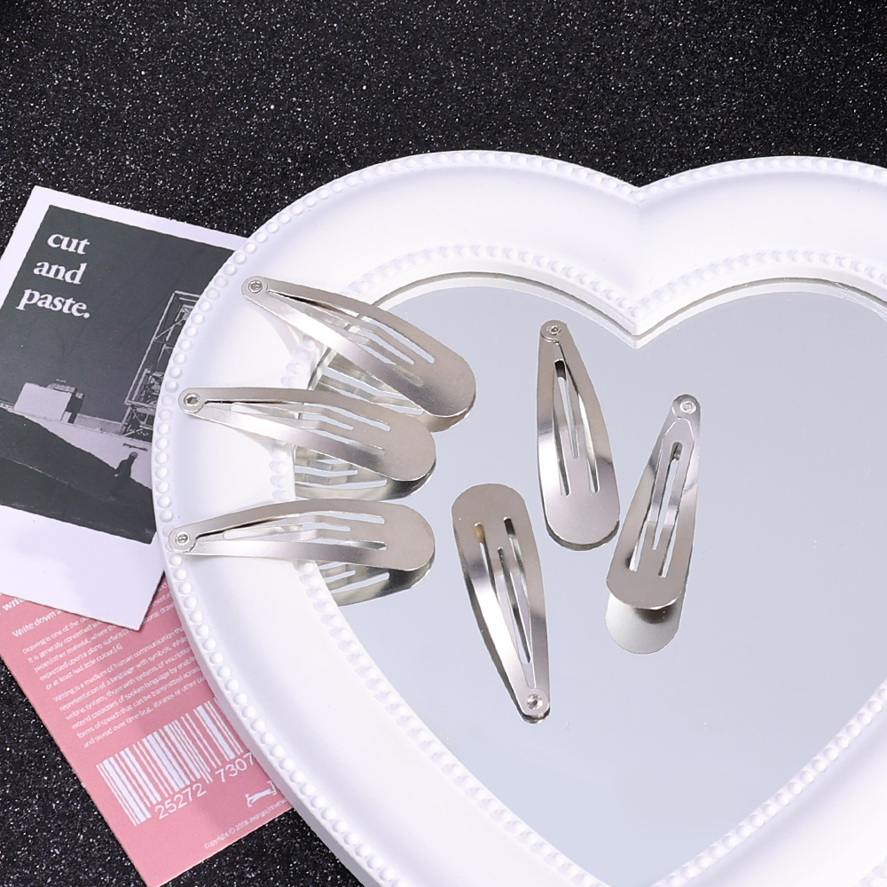 12 Pieces Stainless Steel Hair Clips Pins Set For Girls Babies And Women TikTak Snap Hair Pins Clips Stylish Hair Styling Accessories For Everyday Use School And Party Wear Style Strong Grip Hair Clips Pins For Kids And Adults Hair ties Small - Silver