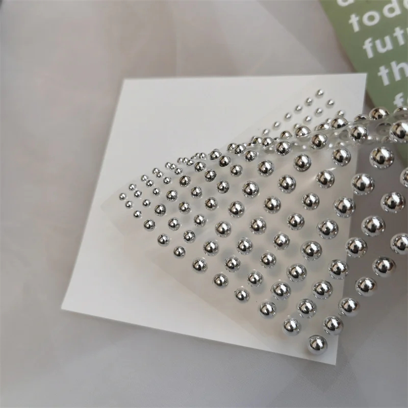 200 Pieces Silver Hair Beads Adhesive Stickers Hair Styling Beads Rhinestone Stickers For Body And Face Decoration Nail Art Makeup Hair Jewels Self Adhesive Stones For Girls Women Hair Styling Accessories Craft Gems - Hair Adhesive Stickr