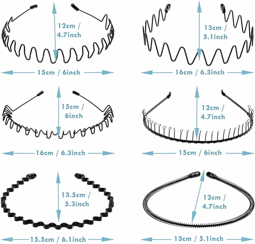3 Pieces Metal Zig Zag Hair Band Hair Clips Pins Wave Hairband Spring Hairband For Boys And Girls Adjustable Flexible Hair Styling Accessories Stylish Hairband For Men Women Unisex Headband For Sports Everyday Use Durable Light Weight Non Slip - 3 Pcs Hair Band