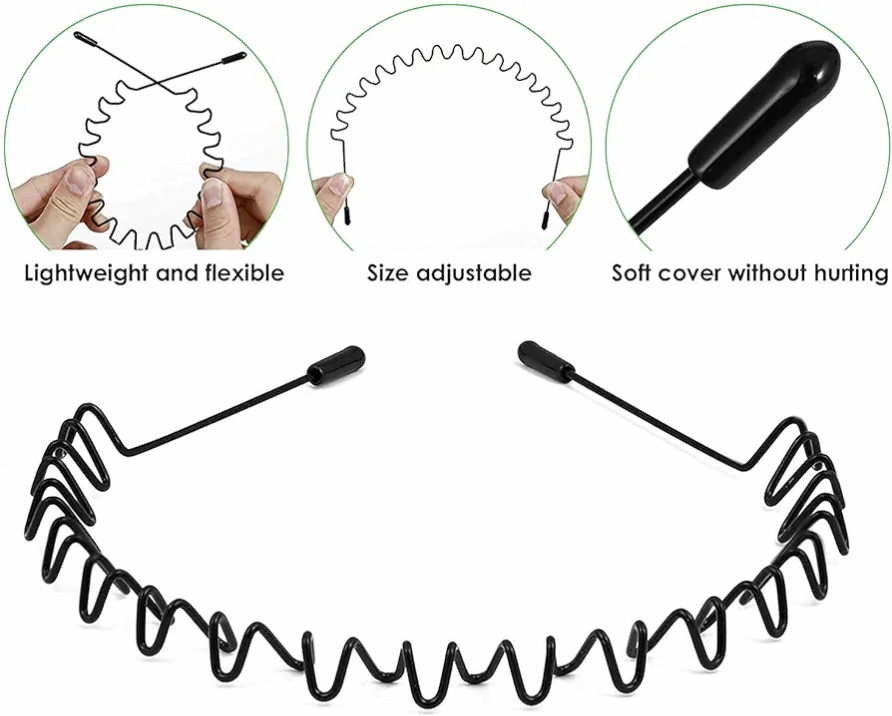 3 Pieces Metal Zig Zag Hair Band Hair Clips Pins Wave Hairband Spring Hairband For Boys And Girls Adjustable Flexible Hair Styling Accessories Stylish Hairband For Men Women Unisex Headband For Sports Everyday Use Durable Light Weight Non Slip - 3 Pcs Hair Band