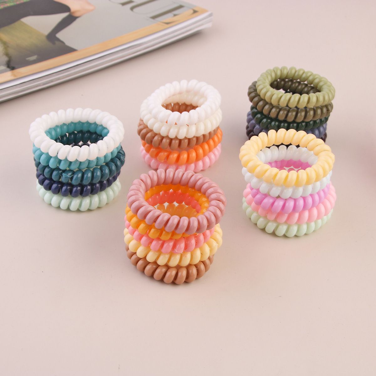 4 Pieces Hair Ties For Women Poni Hair Scrunchies Elastic Hair Bands Hair Styling Accessories Hair Ties Set Colorful Hair Bands Hair Ties For Girls Hair Scrunchies For Women Hair Ties For Long Hair Styling Accessories Hair Ponytail Holders Hair - 4 PCs Scrunchies