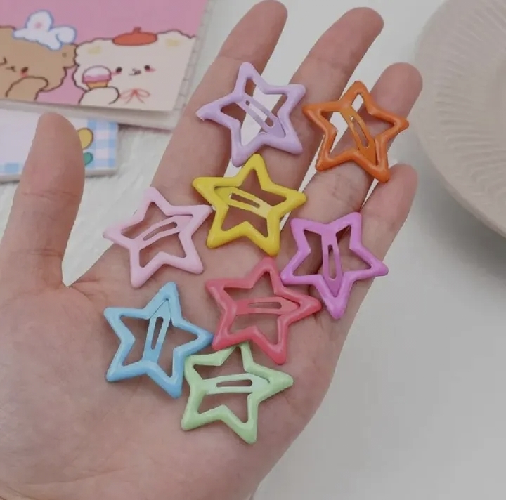 4 Pieces Star Hair Clips Pins Set For Girls And Women Colorful Metal Hair Pins Clips Stylish Hair Styling Accessories For Party School And Everyday Use Modern Stylish Hair Styling Clips Strong Grip Daily Hair Styling Accessory - Multicolor