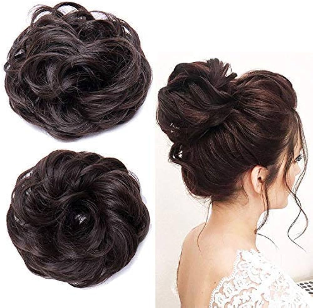 Dark Brown Hair Jura Extension For Girls Natural Look Hair Poni Hairpiece Soft Synthetic Bun Extension Comfortable To Wear Messy Bun For Party Everyday Use Comfortable Light Weight Hair Accessory for hair volume also for bridals and Party Wear