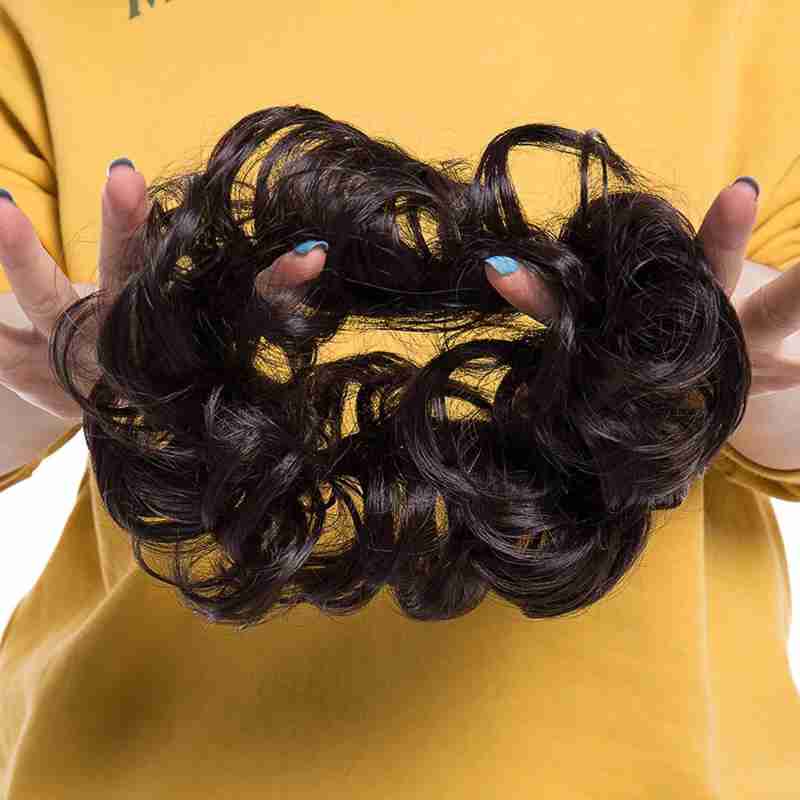 Dark Brown Hair Jura Extension For Girls Natural Look Hair Poni Hairpiece Soft Synthetic Bun Extension Comfortable To Wear Messy Bun For Party Everyday Use Comfortable Light Weight Hair Accessory for hair volume also for bridals and Party Wear