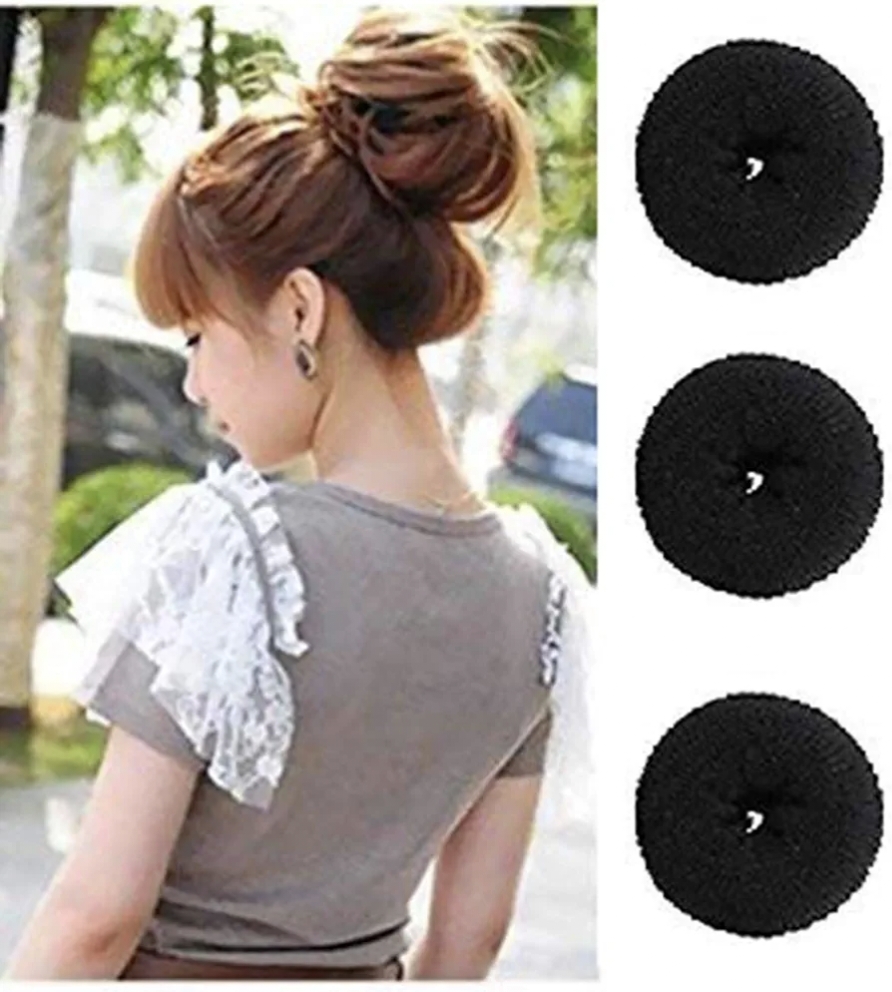 Donut Hair Bun Maker Hair Volumizer Jura Maker Hair Styling Tool Bridal Hair Accessory Party Hair Tool Women Hair Bun Shaper Easy Hair Styling Donut Clip Girls Hair Bun Foam Donut For Hairstyle Hair Styling Accessories - Hair Donut