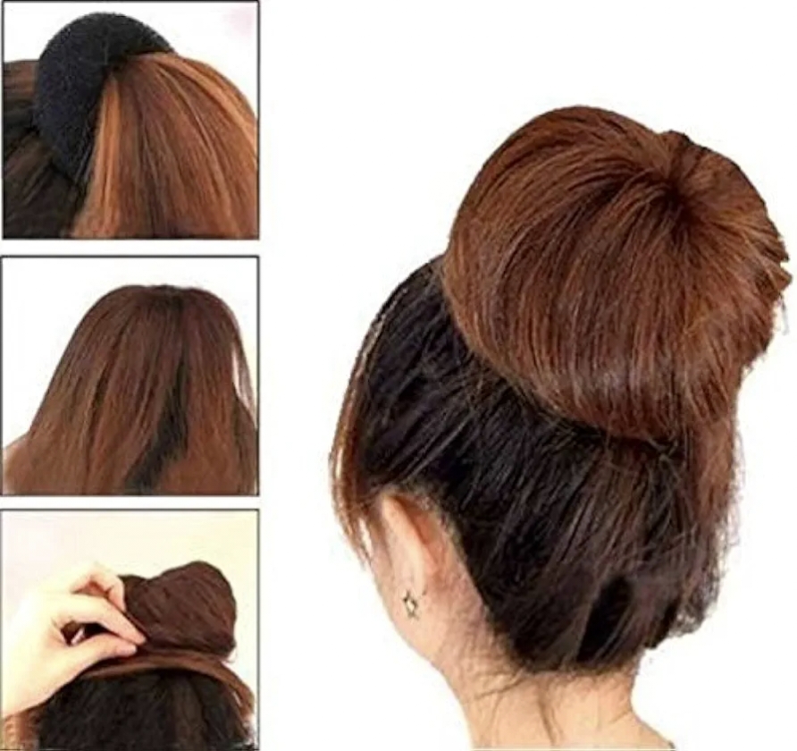 Donut Hair Bun Maker Hair Volumizer Jura Maker Hair Styling Tool Bridal Hair Accessory Party Hair Tool Women Hair Bun Shaper Easy Hair Styling Donut Clip Girls Hair Bun Foam Donut For Hairstyle Hair Styling Accessories - Hair Donut