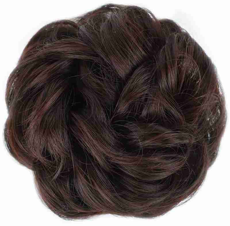 Natural Hair Shade Hair Bun Extension For Girls Realistic Look Synthetic Poni Clip On Soft Hairpiece Simple To Use Stylish Messy Bun Ideal For Parties Daily Wear Light Weight Comfortable Hair Styling Accessory - Natural Hair Color