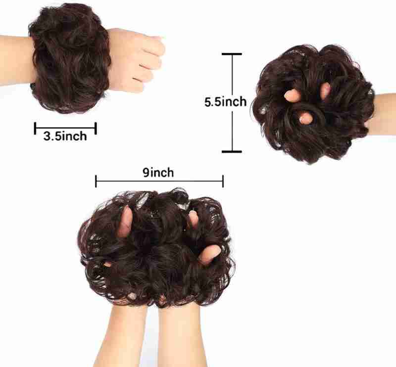 Natural Hair Shade Hair Bun Extension For Girls Realistic Look Synthetic Poni Clip On Soft Hairpiece Simple To Use Stylish Messy Bun Ideal For Parties Daily Wear Light Weight Comfortable Hair Styling Accessory - Natural Hair Color
