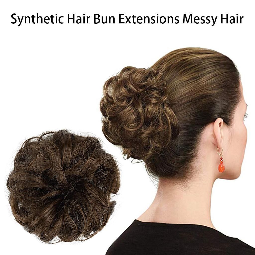 Synthetic Hair Bun Dark Brown Jura Extension Hair Styling Jura Extension Natural Look Synthetic Hairpiece Light Weight Pony Style Hair Bun Bridal Hair Bun Daily Wear Hair Styling Accessories Comfortable Simple To Use Hair Bun Volume Enhancer - Hair Extension