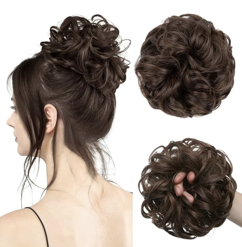 Synthetic Hair Bun Dark Brown Jura Extension Natural Look Hairpiece Light Weight & Comfortable Simple To Use Bridal Bun Daily Wear Hair Styling Accessories Pony Style Bun Volume Enhancer Natural Finish Soft Synthetic Hair Extension - hair extensions