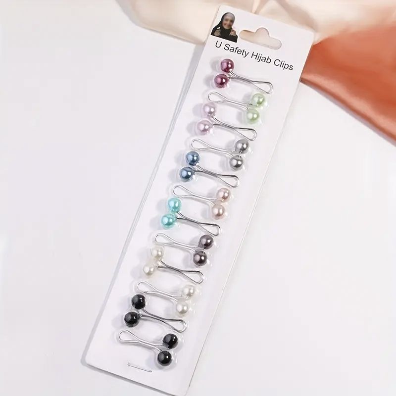 12 Pieces Hijab Scarf Pin Naqab Pin Pants Pin Safety Pin Set Multiple Uses Muslim Prayer Naqab Strip For Girls And Women Stylish Hijab Accessories Scarf Hijab Scarf Pins Brooches For Daily Wear - 10 Pcs Brooches