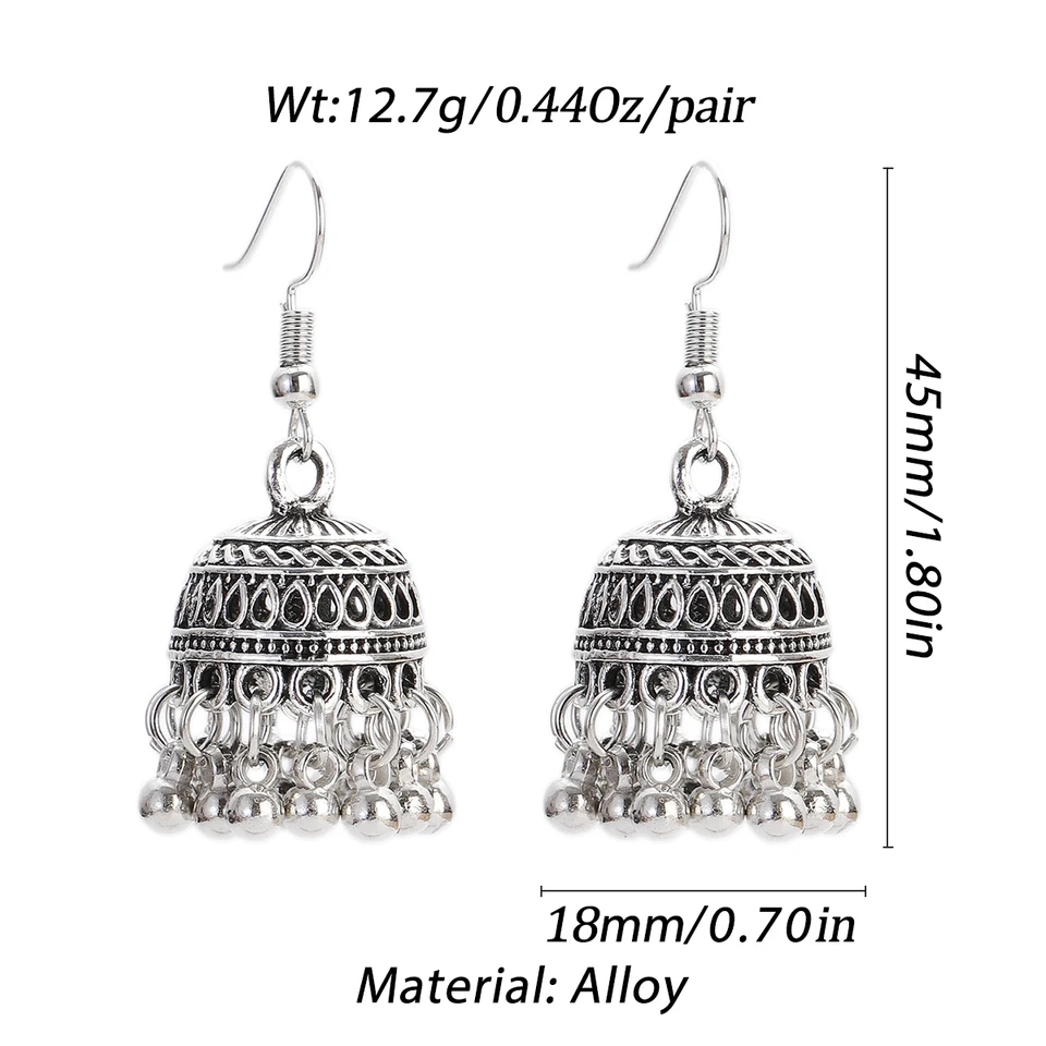 Oxidized Jhumka Earrings Jewelry Silver Earrings Bahubali Earrings Necklace Pendant Set Traditional Earrings Ethnic Earrings Women Earrings Girls Earrings Party Earrings Wedding Jewelry Oxidized Jewelry Antique Style Earrings Bridal Jewelry Set