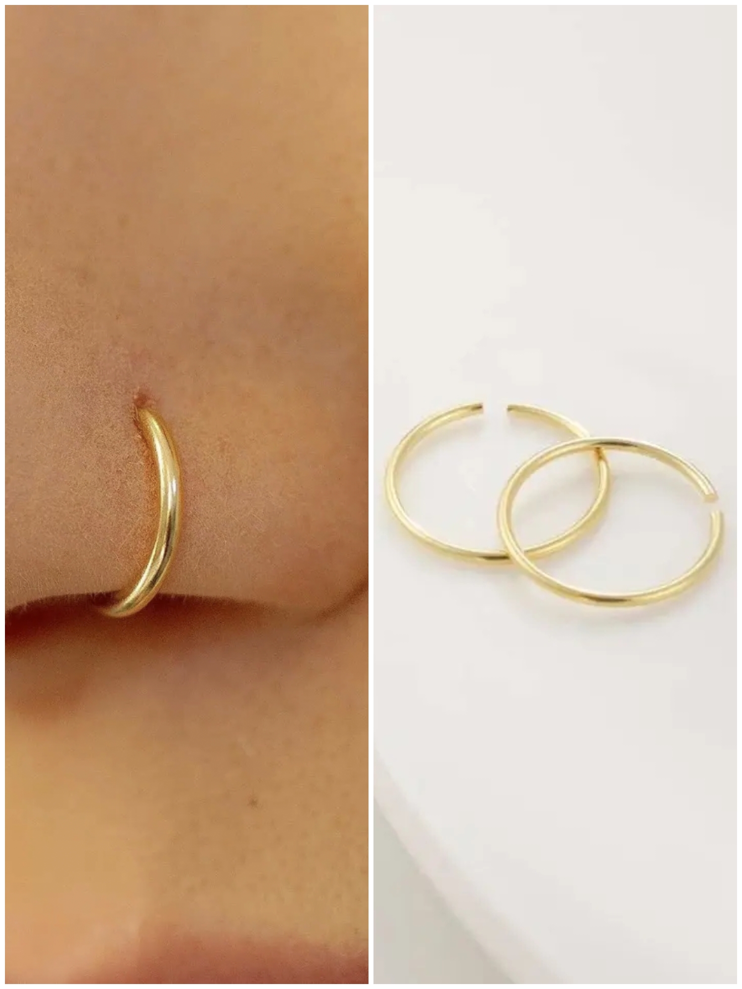 20 Pieces Golden Nose Ring Jewelry for Piercing and None Piercing 8mm Daily Party Wear Nose Jewelry Accessory