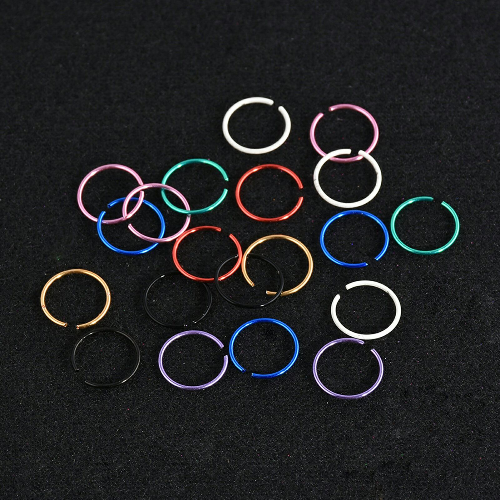 20 Pieces Nose Ring Jewelry Set For Women Long Nose Ring Jewelry Stainless Steel Nose Jewelry Non Piercing Nose Cuff For Girls Light Weight Nose Hoop Fashion Nose Accessory Elegant Nose Ring Jewelry Daily Wear Nose Ring Jewelry For Girls - Multicolor