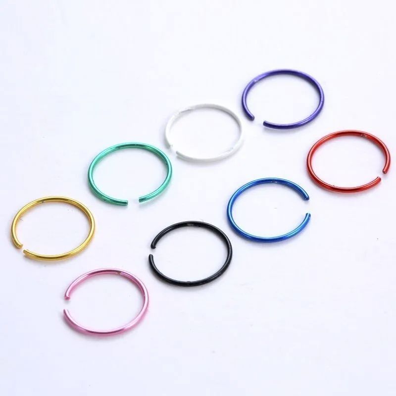 20 Pieces Nose Ring Jewelry Set Golden Nose Ring Jewelry Silver Nose Ring Jewelry Black Nose Ring Jewelry Multi Color Nose Pin Jewelry 8mm Nose Ring Jewelry Piercing Nose Ring Jewelry Non Piercing Nose Pin Jewelry Stainless Steel Nose Jewelry - Multicolor