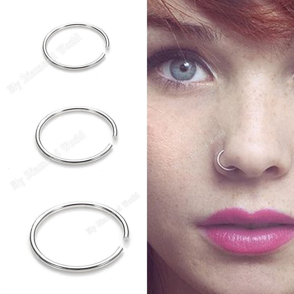 20 Pieces Nose Ring Jewelrys Golden Silver Long Naak Ka Koka Naak Ki Bali Nath Nathli Nathni For Piercing And Non Piercing Women Girls Multi Style Nose Jewelry Value Pack Modern Stylish Festival Gift Long Nath Nathli Nathni Nose Pin Jewelry - 7mm Silver Nose Ring
