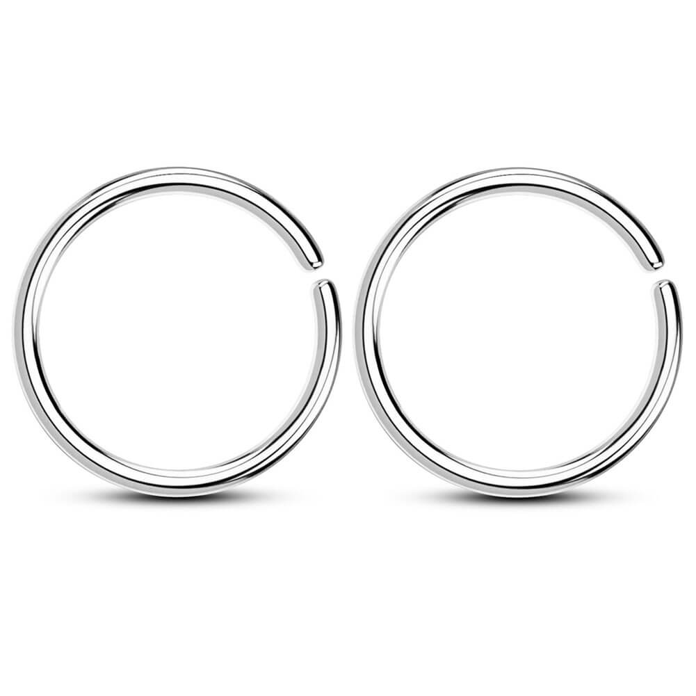 20 Pieces Silver Nose Ring Jewelry Set 10 Plain 10 Twisted Spiral 8mm Stainless Steel Nose Pin Jewelry For Piercing And Non Piercing Women Girls Daily Party Wear Nose Jewelry Accessory