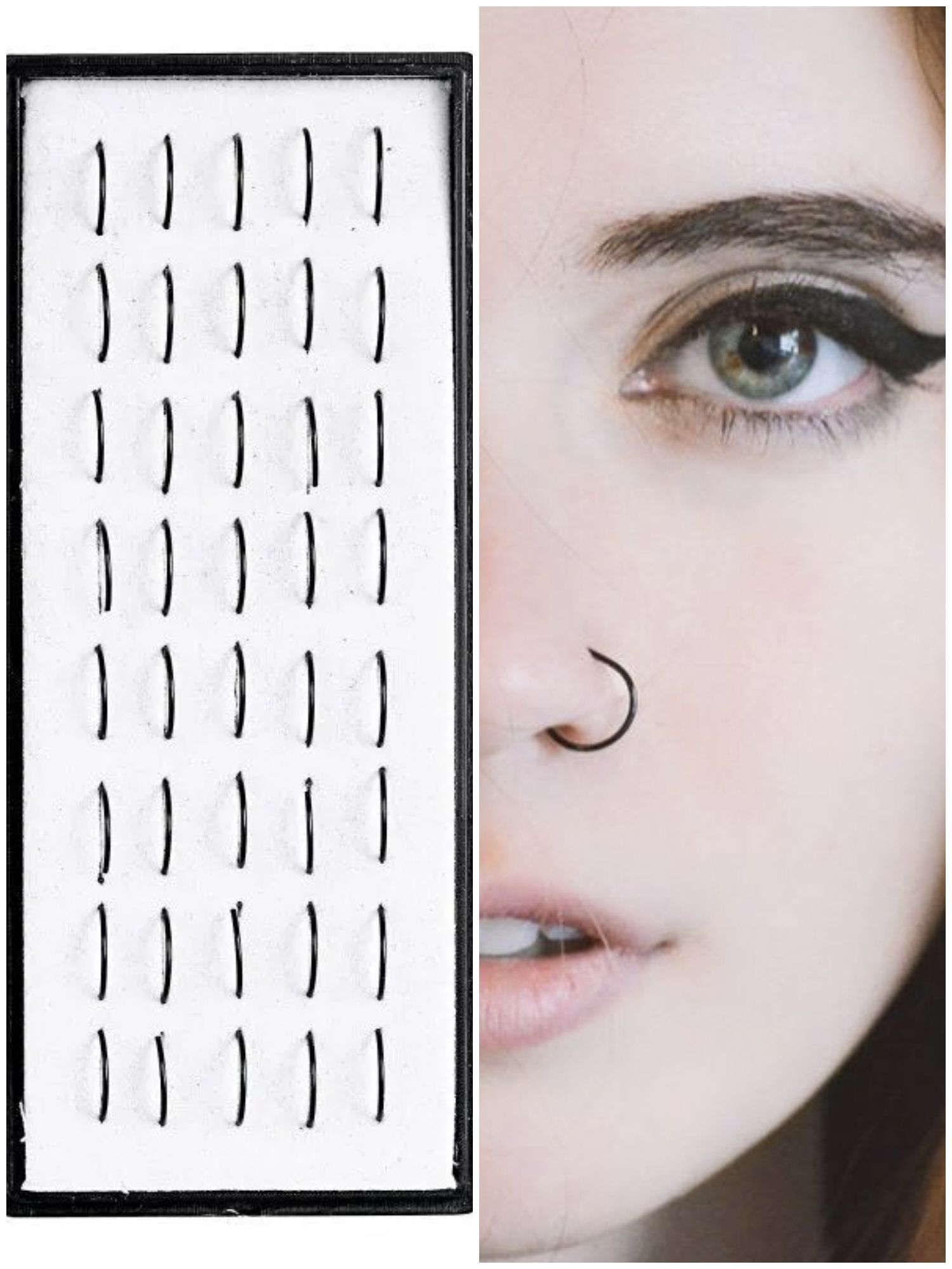 24 Pieces Black Nose Ring Jewelry 8mm Set For Women Girls Piercing And Non Piercing Light Weight Comfortable Durable Nose Pin Jewelry Collection Plain Nose Ring Jewelrys Stylish Everyday Use Nose Accessories Modern Stylish Design Value Pack