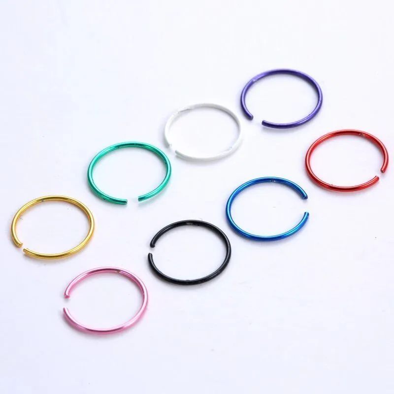 24 Pieces Black Nose Ring Jewelry 8mm Set For Women Girls Piercing And Non Piercing Light Weight Comfortable Durable Nose Pin Jewelry Collection Plain Nose Ring Jewelrys Stylish Everyday Use Nose Accessories Modern Stylish Design Value Pack - Multicolor