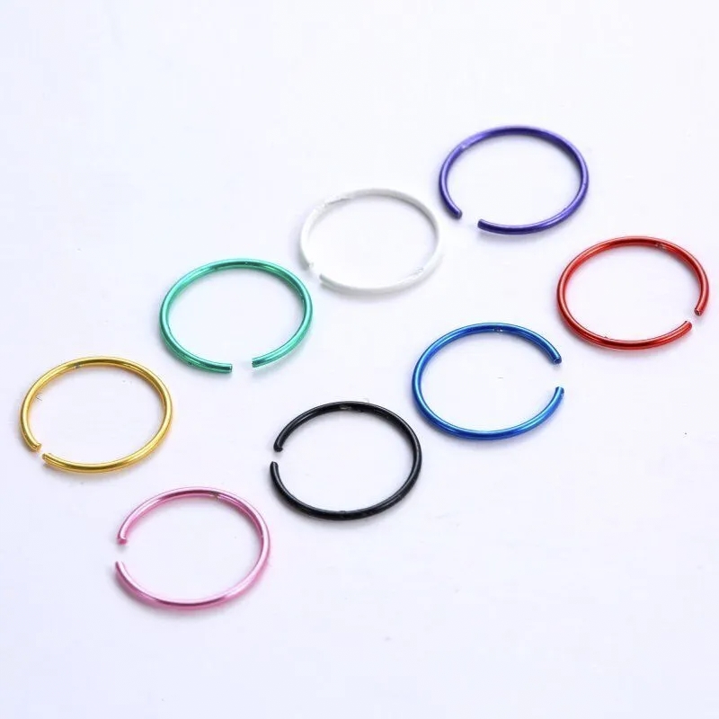 24 Pieces Black Nose Ring Jewelry 8mm Set For Women Girls Piercing And Non Piercing Light Weight Comfortable Durable Nose Pin Jewelry Collection Plain Nose Ring Jewelrys Stylish Everyday Use Nose Accessories Modern Stylish Design Value Pack - Multicolor