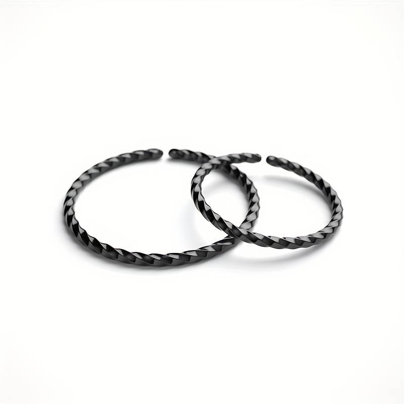 24 Pieces Black Nose Ring Jewelry for Piercing Twisted Spril Nose Ring Jewelry Daily Party Wear Nose Jewelry Accessory - 24 Pcs Spril Black