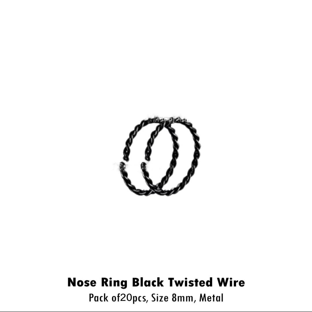 24 Pieces Black Nose Ring Jewelry for Piercing Twisted Spril Nose Ring Jewelry Daily Party Wear Nose Jewelry Accessory - 24 Pcs Spril Black