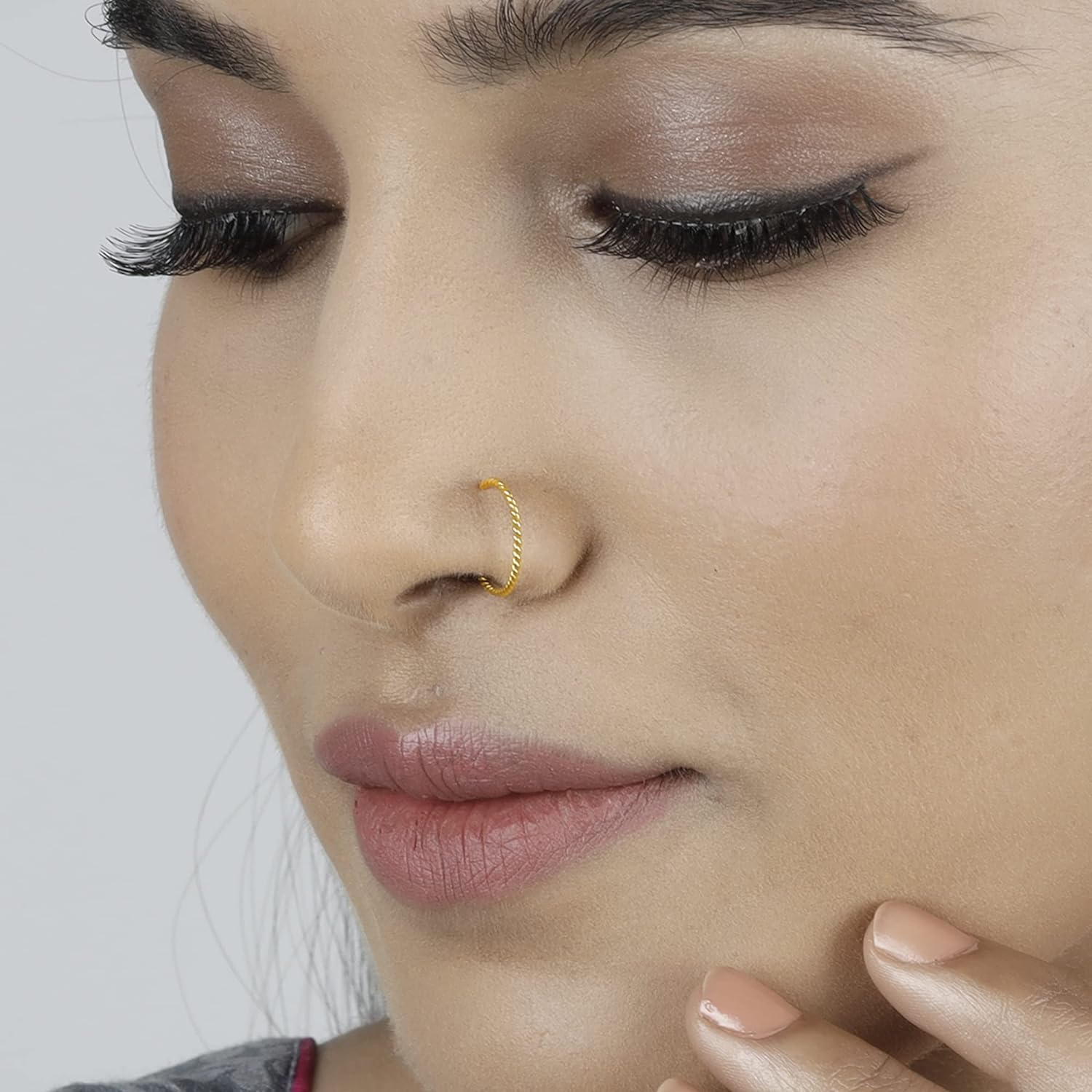24 Pieces Spiral Twisted Nose Ring Jewelry Gold Tone For Piercing And None Piercing Nose Pin Jewelry Set Spiral Nose Ring Jewelrys Party Minimalist Nostril Hoops Gold Color Flexible Nose Jewelry Women Girls Gift Accessory - 24 Pcs Spril Golden
