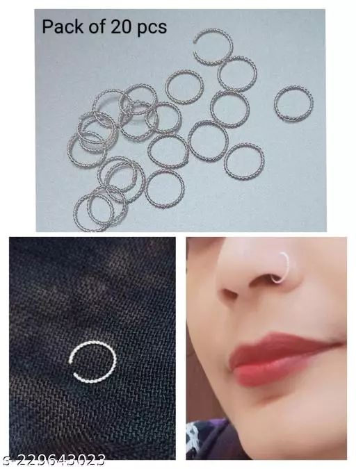 24 Pieces Spril Twisted Nose Ring Jewelry for piercing and none Piercing Golden Silver Multi Color and black best seller Daily Party Wear Nose Jewelry Accessory