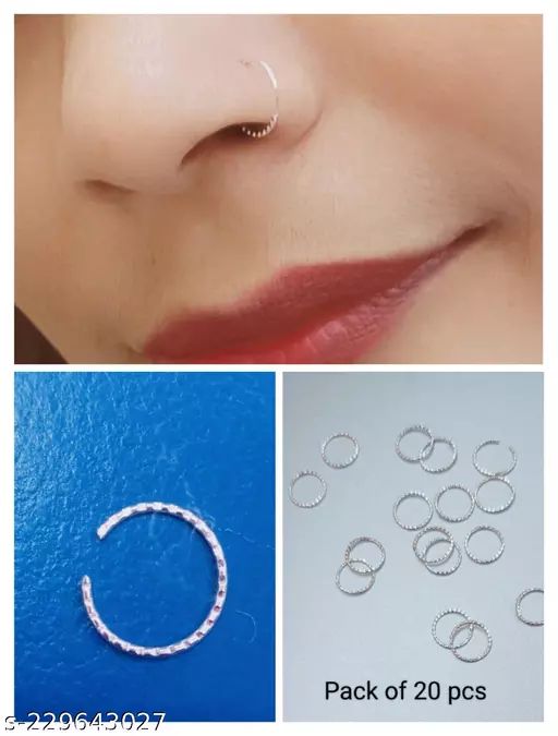 36 Pieces Spiral Nose Ring Jewelry For Women Girls Stylish Nose Pin Jewelry Stainless Steel Nose Jewelry Body Piercing Fashion Accessory Hypoallergenic Nose Stud Modern Stylish Nose Ring Jewelrys For Daily Wear Party Wear Style Spiral Nose Cuff - 24 Pcs Silver