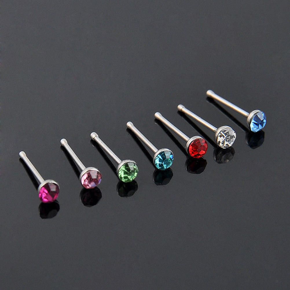 5 Pieces Nose Pin Jewelry Stainless Steel Nose Ring Jewelry Nose Stud Nose Hoop Nose Piercing Jewelry Nose Accessories Women Nose Pin Jewelry Girls Nose Pin Jewelry Stylish Nose Jewelry Fashion Nose Ring Jewelry Daily Wear Nose Pin Jewelry - Multicolor