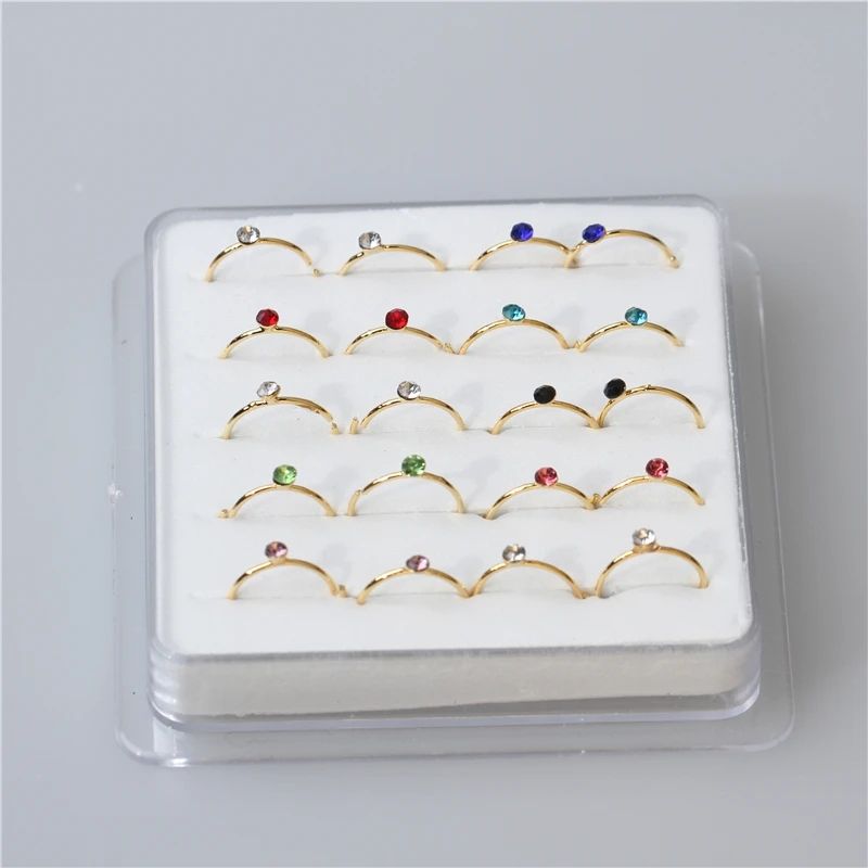 5 Pieces Nose Ring Jewelry Multi Color Nose Pin Jewelry Stainless Steel Nose Hoop Single Stone Nose Jewelry Nose Accessories Nose Stud Piercing Jewelry Fashion Nose Ring Jewelry Women Nose Ring Jewelry Girls Nose Ring Jewelry Stylish Nose Pin - Multicolor