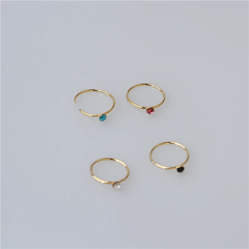 5 Pieces Nose Ring Jewelry Nose Pin Jewelry Stainless Steel Golden Silver 8mm Nose Ring Jewelrys For Piercing And Non Piercing Stylish Nose Hoop For Women Girls Unisex Nose Jewelry Durable Non Fade Light Weight Comfortable Nose Pin Jewelry - Multicolor