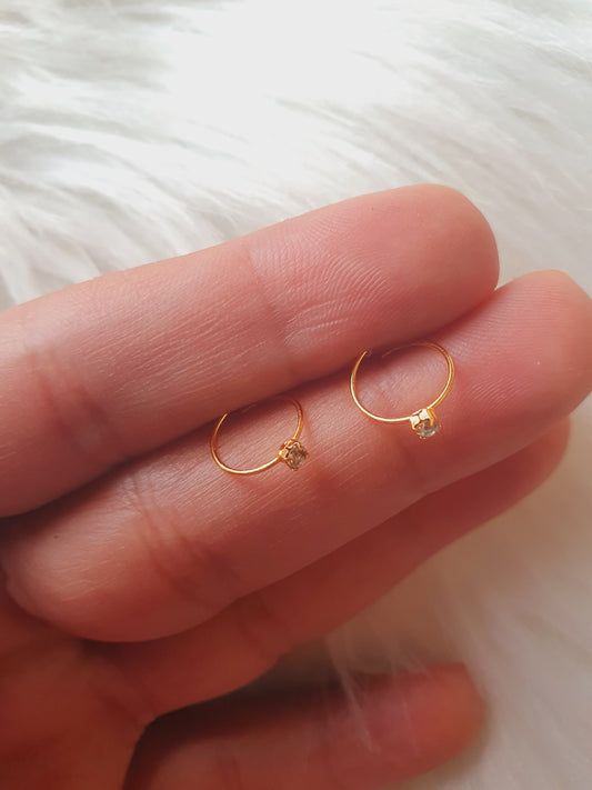 5 Pieces Single Stone Nose Ring Jewelry For Girls And Women Stainless Steel Nose Pin Jewelry In Golden And Silver Tone Naak Ki Long Naak Ka Koka Nath Nathni Nose Bali Stylish Nose Jewelry For Piercing And Non Piercing Daily And Party Wear Style