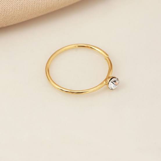5 Pieces Single Stone Nose Ring Jewelry For Girls And Women Stainless Steel Nose Pin Jewelry In Golden And Silver Tone Naak Ki Long Naak Ka Koka Nath Nathni Nose Bali Stylish Nose Jewelry For Piercing And Non Piercing Daily And Party Wear Style