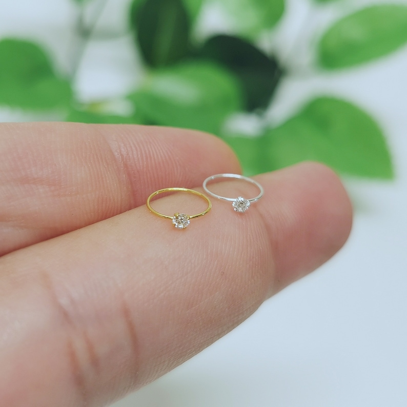 5 Pieces Single Stone Nose Ring Jewelry For Girls And Women Stainless Steel Nose Pin Jewelry In Golden And Silver Tone Naak Ki Long Naak Ka Koka Nath Nathni Nose Bali Stylish Nose Jewelry For Piercing And Non Piercing Daily And Party Wear Style - Stainless Multicolor