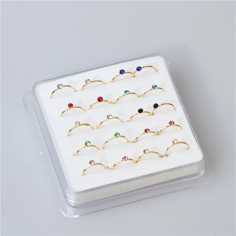 5 Pieces Stainless Steel Nose Ring Jewelry Nose Pin Jewelry Golden Silver Multi Color Nose Hoop For Piercing And None Piercing Stylish Nose Pin Jewelry Women Girls Naak Ki Bali Nath Nathli Nathni Nose Stud Nose Jewelry Durable Light Weight - Multicolor