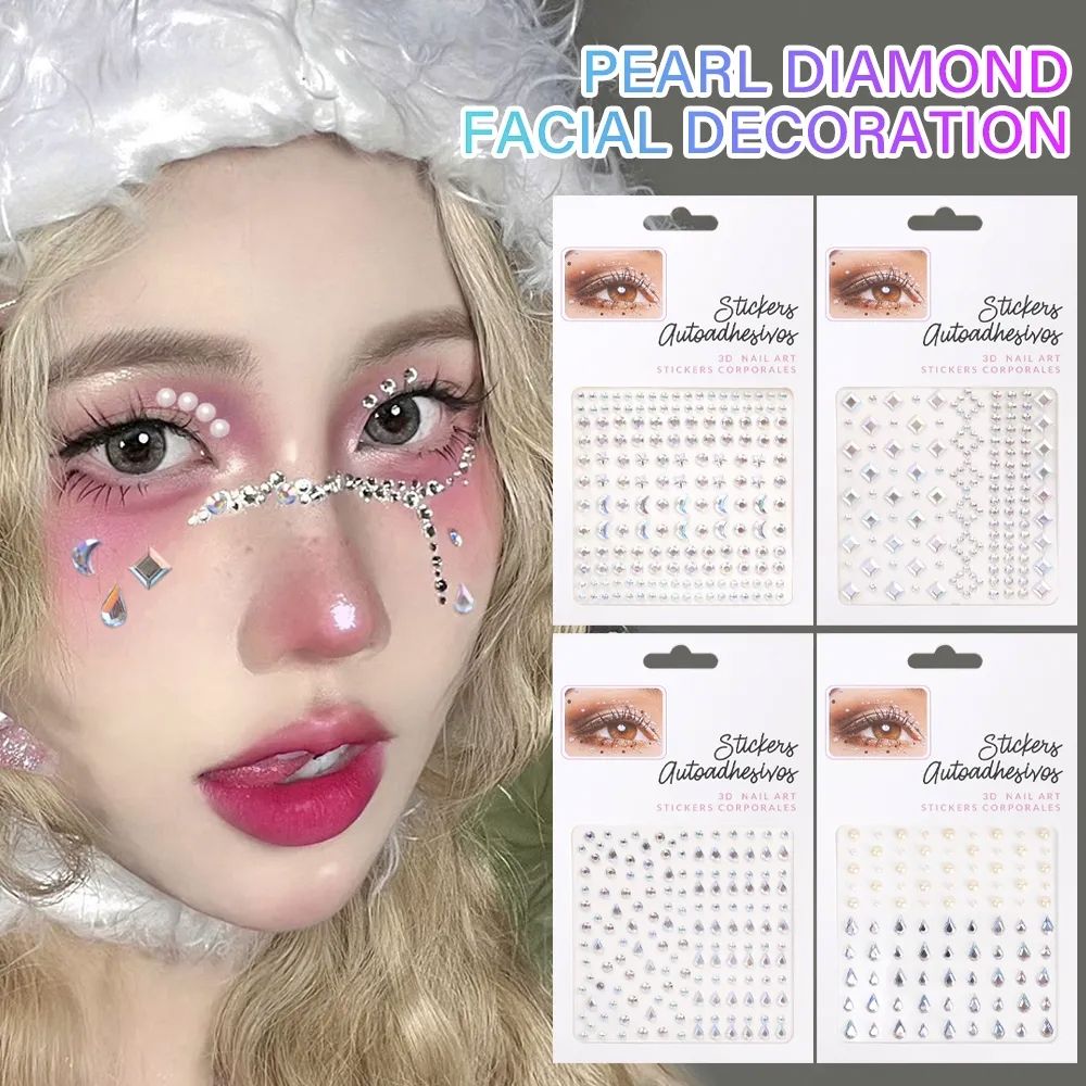 Adhesive Face Stickers Vinyl Stickers Stylish Stickers Body Stickers Makeup Stickers Party Stickers Festival Stickers Fashion Stickers Eye Stickers Lip Stickers Skin Stickers Temporary Stickers Easy Apply Reusable Stickers Beauty Accessories - Multicolor