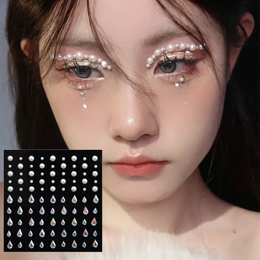 Adhesive Face Stickers Vinyl Stickers Stylish Stickers Body Stickers Makeup Stickers Party Stickers Festival Stickers Fashion Stickers Eye Stickers Lip Stickers Skin Stickers Temporary Stickers Easy Apply Reusable Stickers Beauty Accessories - Multicolor