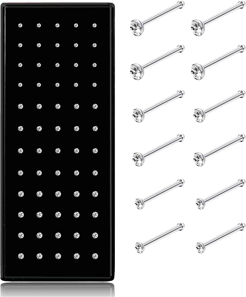 Set Of 5 Stainless Steel Nose Ring Jewelrys Silver Nose Pin Jewelrys Multi Color Nose Studs Naak Ki Bali Naak Ka Koka Nathni Nath Nose Jewelry For Girls And Women Daily Wear Nose Pin Jewelrys Traditional Nose Accessories Stylish Nose Ring - Multi Nose Ring