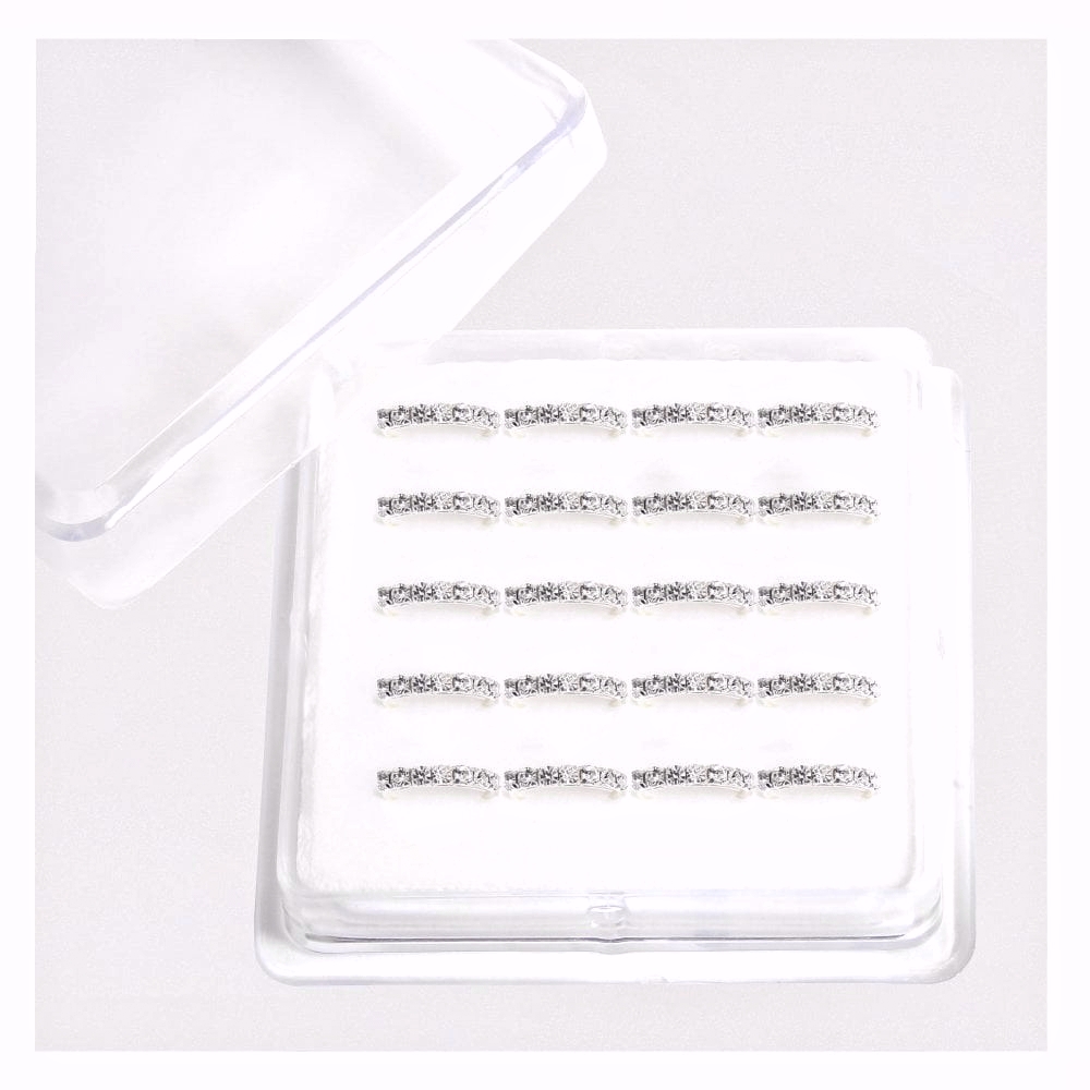 Stone Embedded Nose Ring Jewelry Clusted Nug Nose Pin Jewelry For Women Golden And Silver Tone Stylish Nose Ring Jewelry For Girls Traditional Nose Jewelry Fancy Nose Pin Jewelry Elegant Design Nose Ring Jewelry For Bride Nose Stud For Party - 1 Silver & 1 Golden